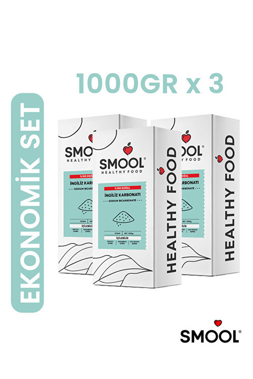 3 X 1000 G. Ingiliz Karbonatı (3X1000 GR) Içilebilir Katkısız Yenilebilir Gıda Tipi Food Grade