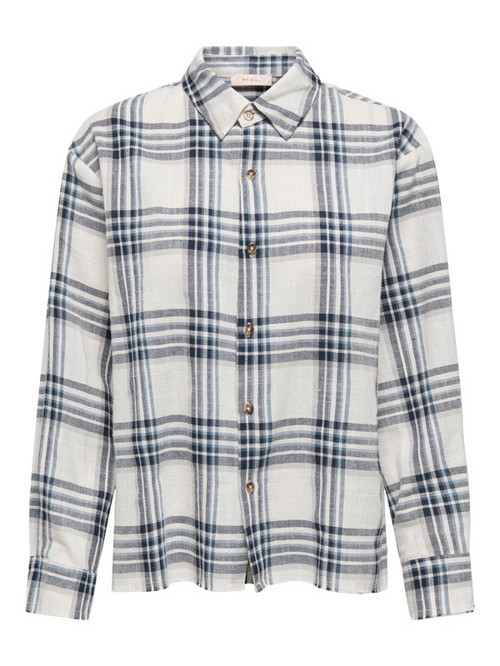 ONLPOTSDAM ABBIE LS CHECK SHIRT MOCH WVN Kadın Beyaz - 15357610