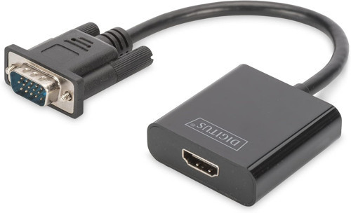 Da-70473 Vga’Dan Hdmi’Ya Dönüştürücü + Ses (3,5Mm) Full Hd (1080P), Kablo Tipi (15 Cm), Siya