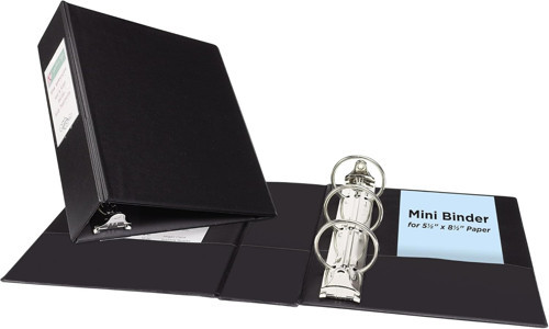 Mini Dayanıklı Cilt, 5,5 X 8,5 İnç Sayfalar Için, 2-İnç Yuvarlak Halka, Siyah, 1 Bağlayıcı (27
