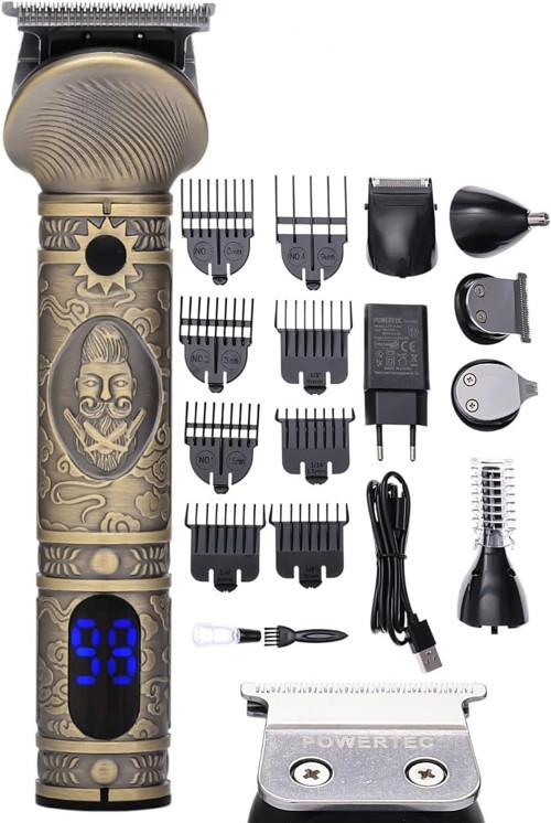 Tr-1000 (6In1) 6 Başlıklı Erkek Bakım Kiti Saç Sakal Vücut Kulak Burun Kıl Tüy Alma Makines