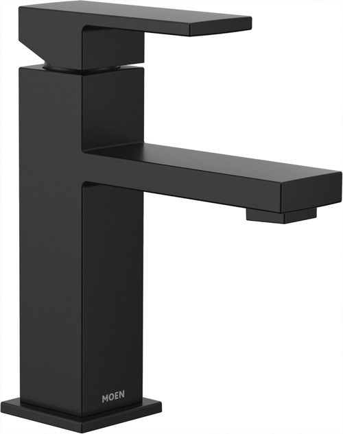 Revyl Mat Siyah Tek Kolu Tek Delikli Modern Banyo Lavabo Bataryası İsteğe Bağlı Deckplate Ve Ya