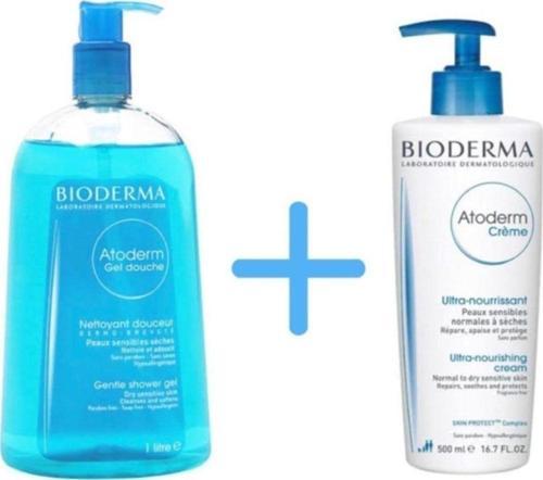 Atoderm Shower Gel 1lt + Bıoderma Atoderm Cream 500ml