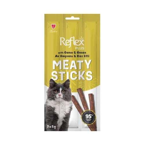 Stick Av Hayvanlı Ve Kaz Etli Tahılsız Kedi Ödül Çubuğu 3x5 gr