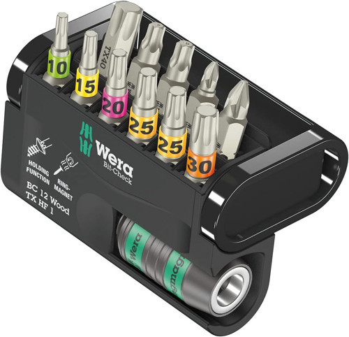 Wera - 05057435001 - Bit Çeşitleri, Bit-Check 12 Wood Tx Hf 1, 12 Parça