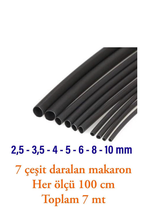 Isıyla Daralan Makaron Kablo Seti (7 Çeşit Herbiri 100 Cm ) Kablo 7-cesit-makaron-set