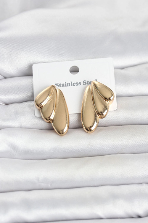 316L Çelik Gold Renk Vintage Kadın Küpe