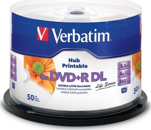DVD Çift Katmanlı DVD+R DL 8.5 GB/240 dak. 8x Yazdırılabilir Beyaz 50 Adet