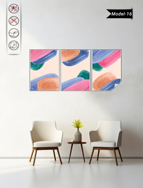 Statik Tutunma Özellikli Tablo - Poster Modern (Model- 16)