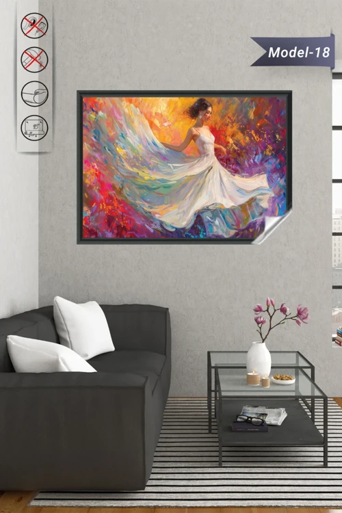 Statik Tutunma Özellikli Tablo - Poster Modern (Model-18)