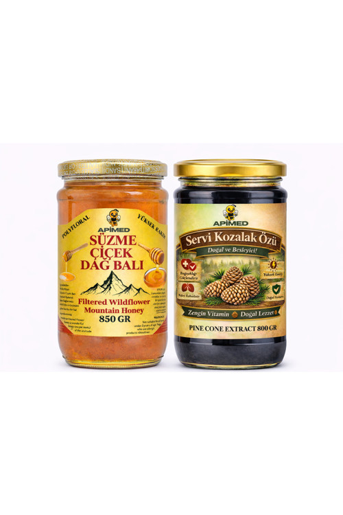 Servi Kozalak Özü 800 Gr Ve Süzme Çiçek Balı 850Gr Harika Fırsat Ekonomik Set