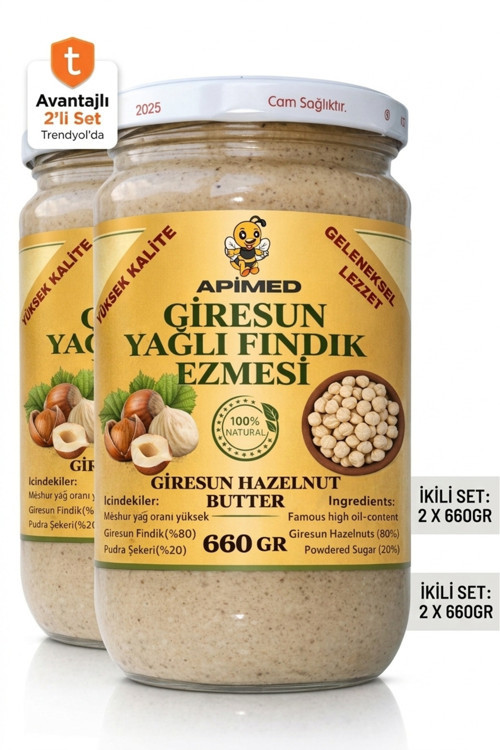 Giresun Yağlı Fındık Ezmesi %80 Fındık Oranı 660 Gr X 2 Adet Avantajlı Set