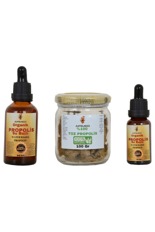 Muhteşem Propolis Seti Propolis Su Bazlı(20Ml)+Toz Propolis(100Gr)+Propolis Su Bazlı(50Ml)