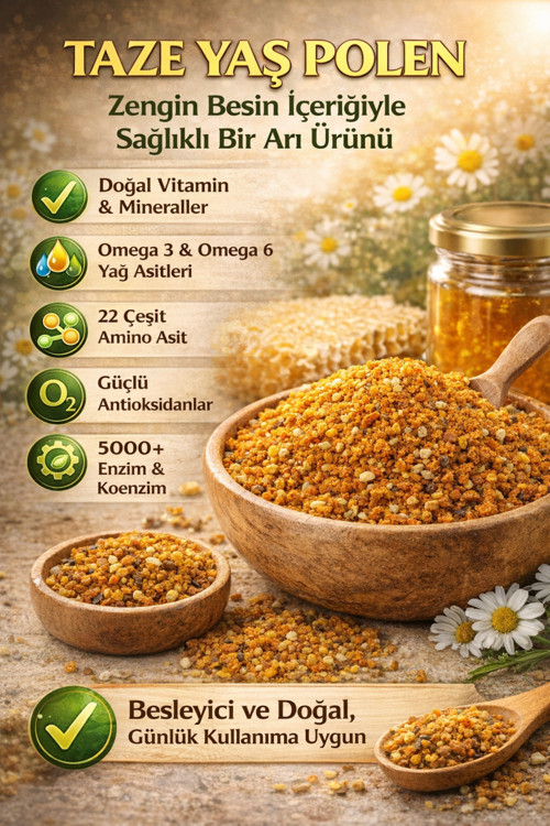 Taze Yaş Polen 1Kg | Katkısız Doğal Arı Poleni | Zengin Besin Değerleri