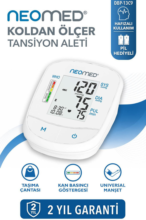 DBP-13C9 Pratik Hafızalı Üst Koldan Dijital Tam Otomatik Tansiyon Aleti
