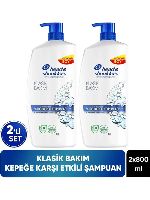 Klasik Bakım Kepek Şampuanı 800 ml x 2 Kepeğe Karşı Etkili Erkekler İçin