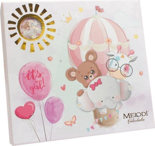 Melodi Hediye Bebek Çikolata Kutusu Pembe