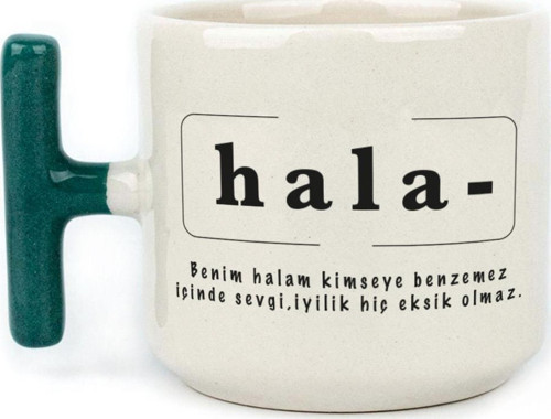 Hala Baskılı Yeşil Kulplu T Kupa
