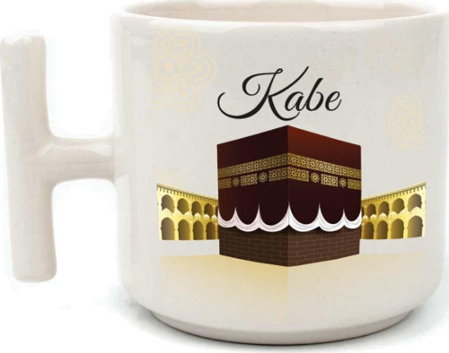 Kabe Baskılı Beyaz Kulplu T Kupa