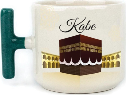 Kabe Baskılı Yeşil Kulplu T Kupa