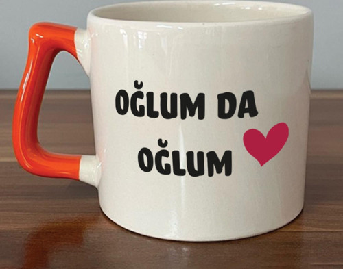 Oğlum Da Oğlum Baskılı Turuncu Kulplu D Kupa