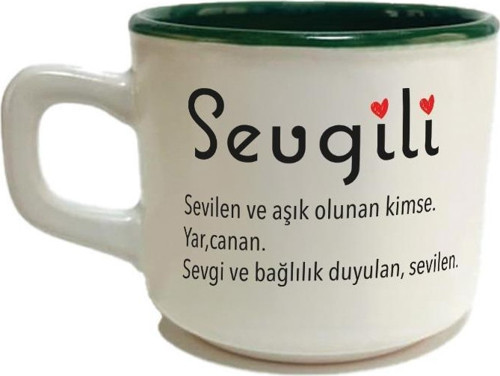 Sevgili Baskılı Yeşil Venüs Kupa