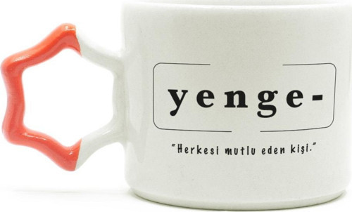 Yenge Baskılı Turuncu Kulplu Yıldız Kupa