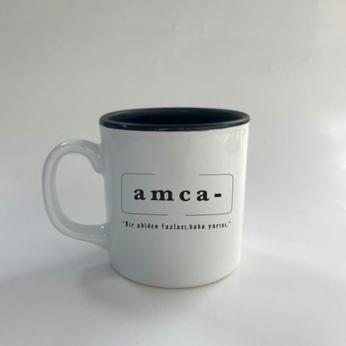 Amca Baskılı Siyah Multi Kupa