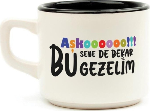 Aşkoooooo Baskılı Siyah Venüs Kupa