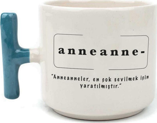 Anneanne Baskılı Mavi Kulplu T Kupa
