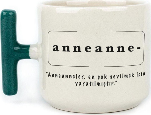 Anneanne Baskılı Yeşil Kulplu T Kupa