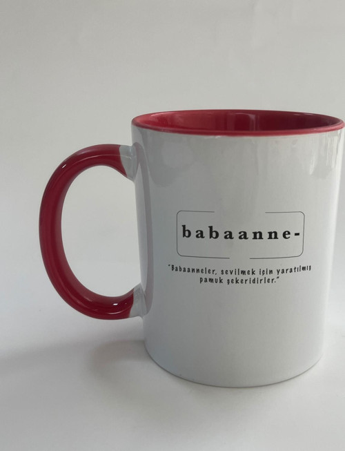Babaanne Baskılı Kırmızı Mega Kupa