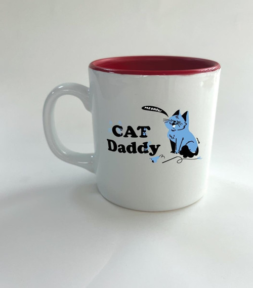 Cat Daddy Baskılı Kırmızı Multi Kupa