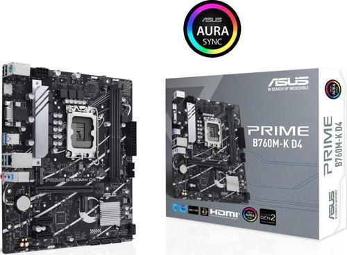 Prime B760M-K D4 İntel B760 Soket 1700 Ddr4 5333(Oc)Mhz Matx Gaming (Oyuncu) Anakart