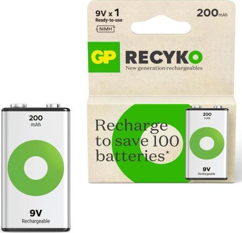 9V 200 Mah Şarjlı Tekli Paket Pil Gp20R8Hem-2Gb1