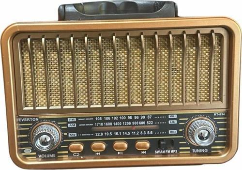 Rt-834 Radyo-Tf Card-Usb-Kumandalı Nostaljik Radyo Solar Güneş Panelli