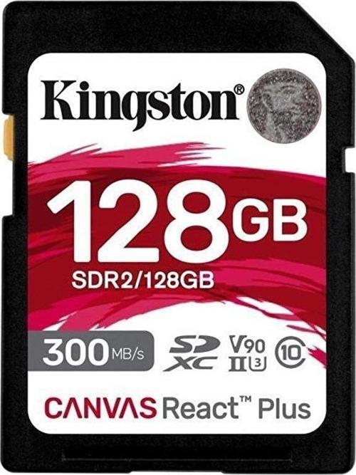 Sdr2-128Gb Canvas React Plus Sdxc Uhs-II 300R-260W U3 V90 For Full Hd-4K-8K Hafıza Kartı