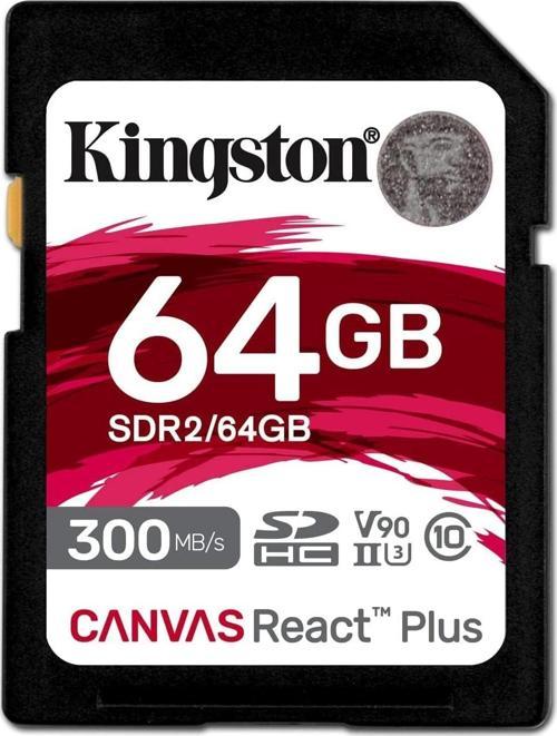 Sdr2-64Gb Canvas React Plus Sdxc Uhs-II 300R-260W U3 V90 For Full Hd-4K-8K Hafıza Kartı