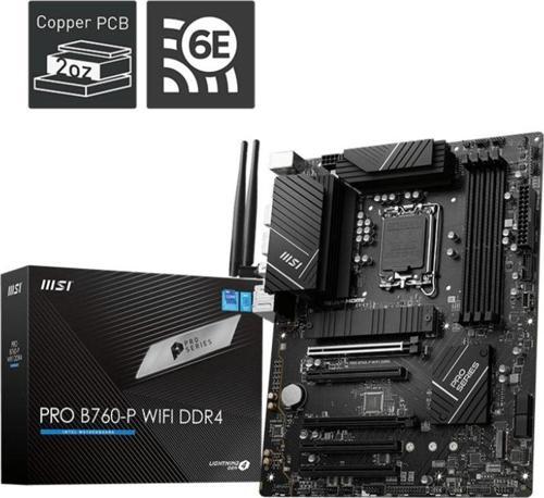Pro B760-P Wifi Ddr4 İntel B760 Soket 1700 Ddr4 5333(Oc)Mhz Atx Gaming Oyuncu Anakart