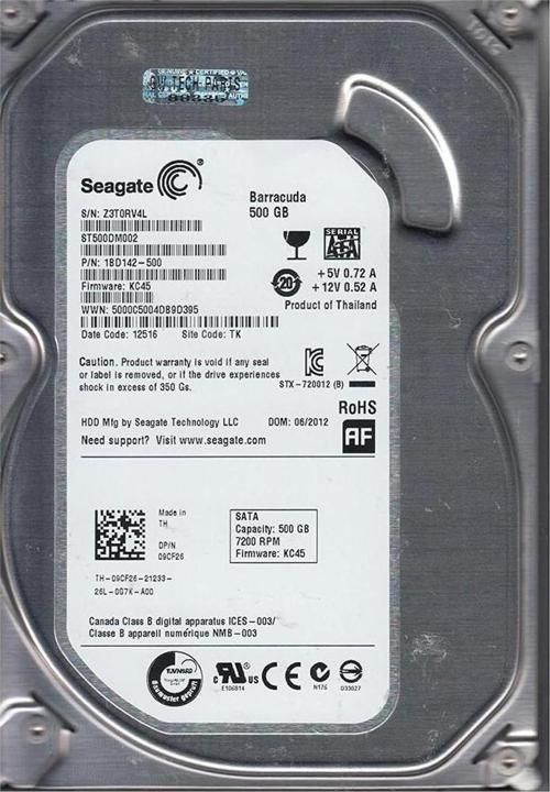 St500Dm002 500Gb Barracuda Sata 3.0 7200 Rpm 3.5" Harddisk