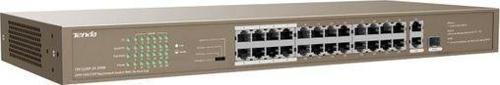 Tef1126P-24-250W 24 Port Poe+ 10-100 Switch Hub Çelik Kasa Rack Mount
