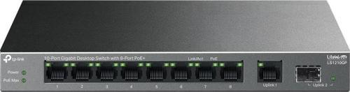 Ls1210Gp 8 Port Poe+ 10-100-1000 Mbps + 1 Port Sfp Switch Hub Metal Kasa