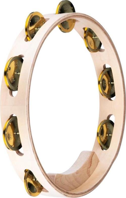 AE-MTA1B Artisan Maple Wood Solid Brass Jingle 1 Row 10" Tour Tamburin (Natural)