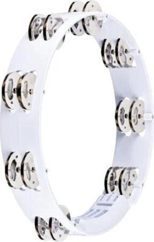 HTT10WH Stainless Steel Jingle 2-rows 10" Tour Tamburin (Beyaz)