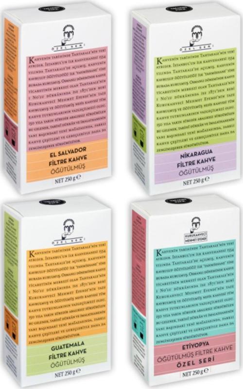 250 G Özel Seri Filtre Kahve Seti 4'ü Bir Arada