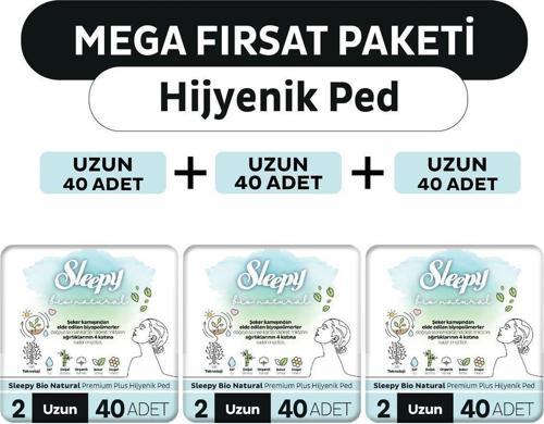Bio Natural Premium Plus Hijyenik Ped Mega Fırsat Paketi Uzun 120 Adet
