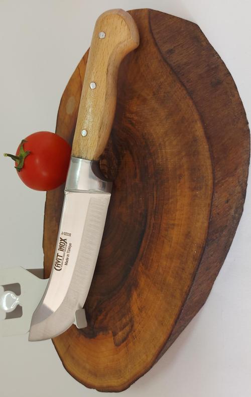 24 cm Bilezikli Eğri Yüzme Bıçağı  El Dövmesi Paslanmaz Çelikten Özel İmalat Bilezikli Kurban Deri Yüzme Bıçağı  