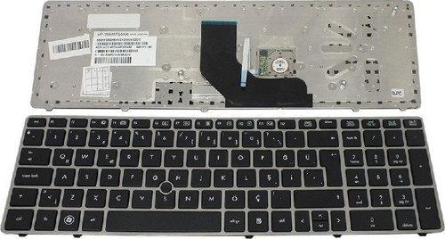 Hp Probook 8560P 8570P Notebook Klavye (Siyah TR) Gri Çerçeve