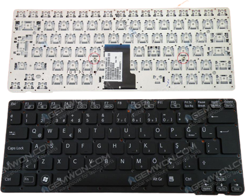 Sony Vaio VPCCA, PCG-61713M, PCG-61714M Notebook Klavye Siyah TR