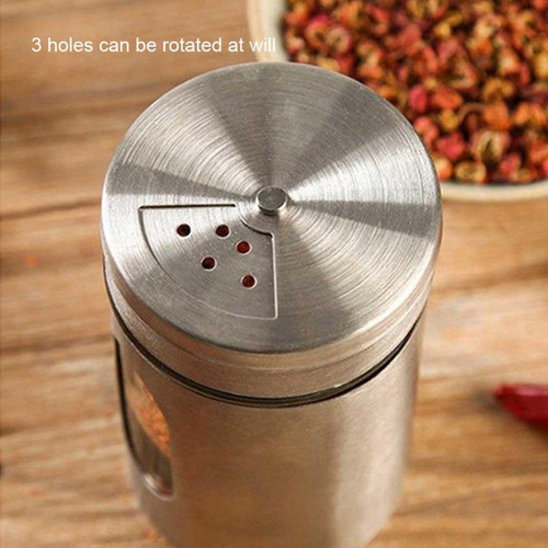 Metal Kaplamalı Cam Tuz-Biber-Baharat Kabı BH-1333